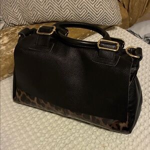 Elegant Black and Brown Oversized Handbag